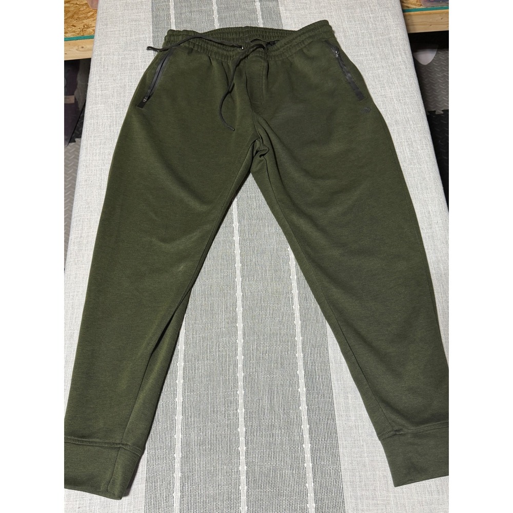 LEG3ND Mens XL Jogger Pants Olive Green Zipper Pockets Elastic Waist Activewear‎
